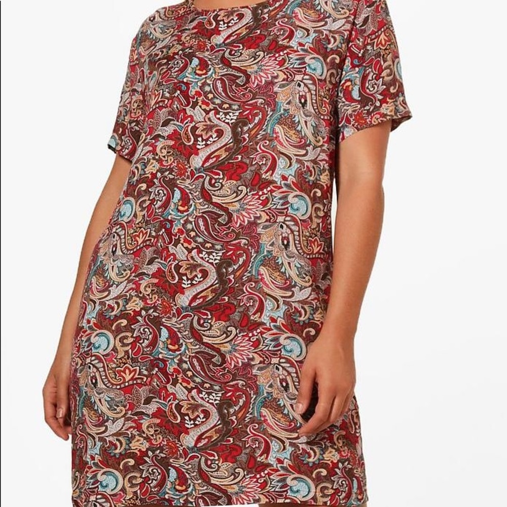 Boohoo Plus Ivy Paisley Print Shift Dress